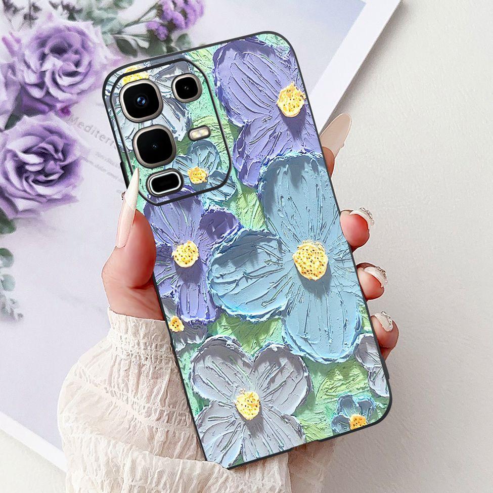 Per Infinix Note 50s X6870 Cover Posteriore Per Infinix Note 50s 5G Custodia Silicone Moda Lusso Fiori Gatto Carino Dipinto Divertente Paraurti