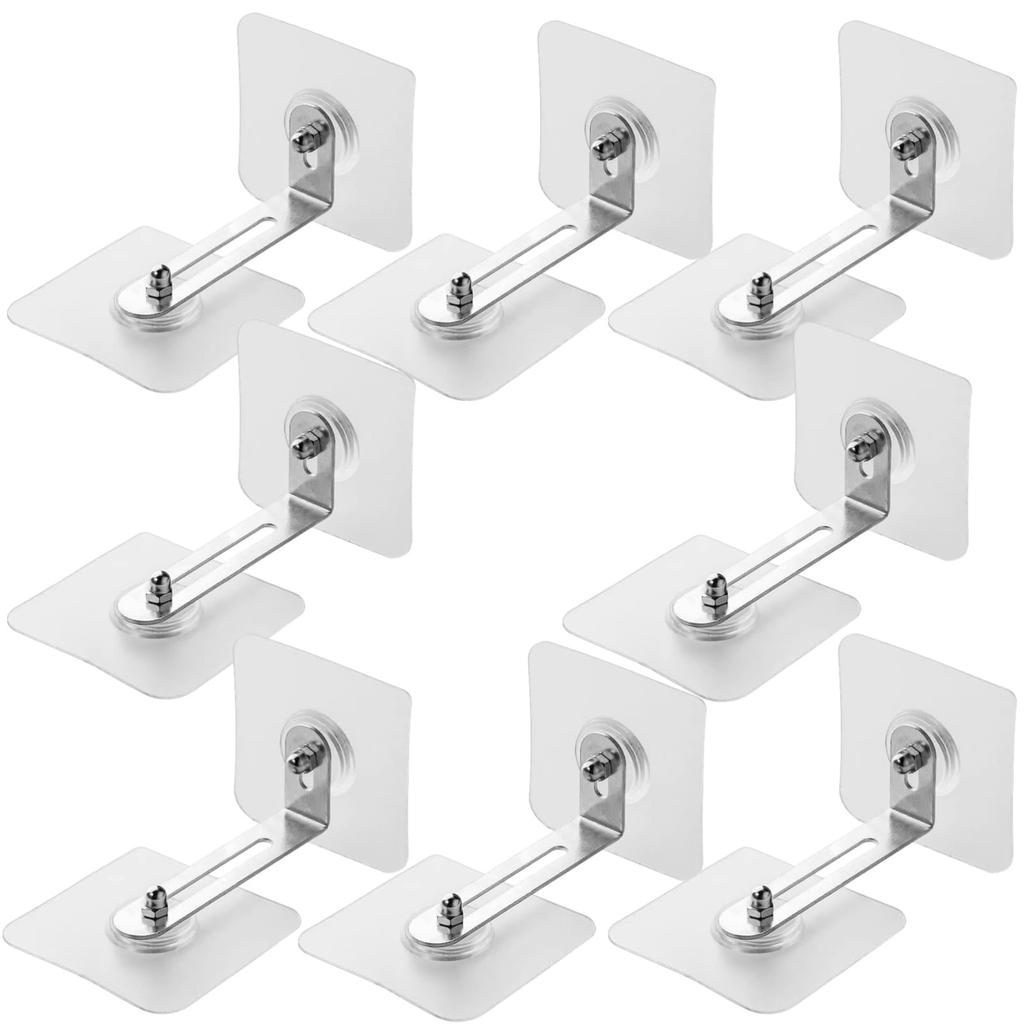 Rubonarie Furniture Tip-Proof Hardware, No Drilling Required, Earthquake Preparedness, Set of 8 (Clear)