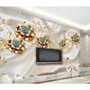 Wallpaper 3d European Fashion Golden Jewelry Flowers Mural Luxury Living Room Tv Background Wall Home Mural