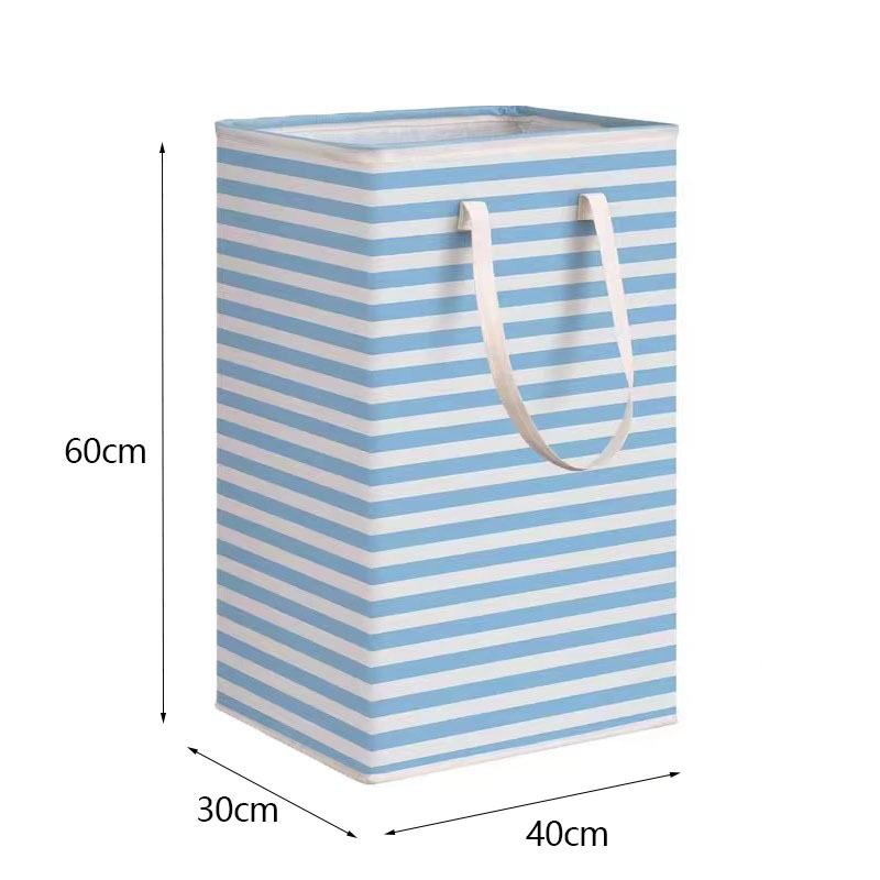 Foldable Striped Laundry Basket – Large Capacity Fabric Hamper for Dirty Clothes Storage