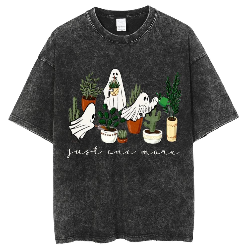 Ghost Print Women T-Shirt Summer Hot Sale Oversized Couple Short Sleeve Halloween Festival Tees Casual Top