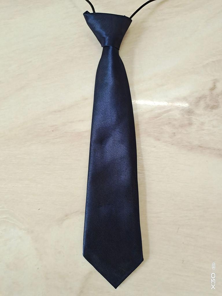 28Cm Children'S Tie Bright Monochrome Rubber Band One-Color Tie Monochrome Children'S Tie Student Tie Satin Tie
