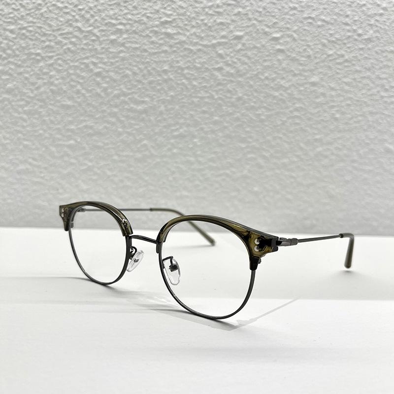Fashion Semi-Rimless Men Glasses  Material Anti Blue Light Eyeglass Frames Korean Fashion Women'S Glasses