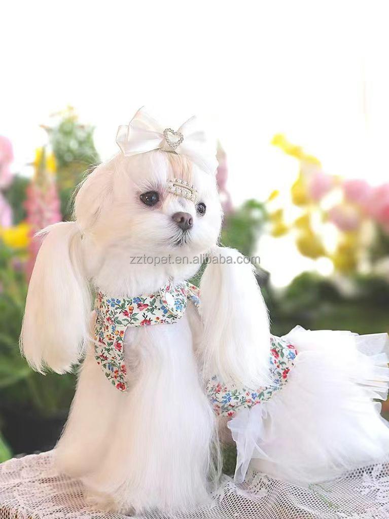 Small Dog Pet Accessories Pastoral Floral Thin All Seasons Vest Japan and South Korea Design Shih Tzu Poodle Model A062