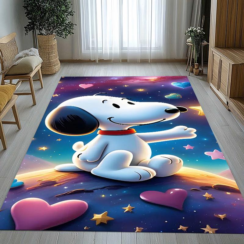 Tappeto Area Antiscivolo Cartoon Cane Snoopy Carino per Soggiorno, Morbido Tappeto per Camera da Letto, Stanza dei Giochi dei Bambini, Divano, Decorazione per la Casa, Zerbino, Regalo