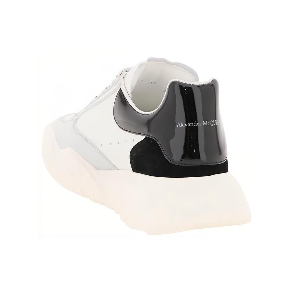 (WMNS) Alexander McQueen Court Leather Sneakers 'White Black Grey' Women's 708077WICDB8979