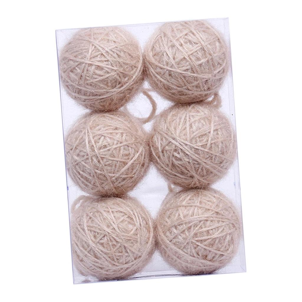 6Pcs Christmas Ball Ornaments Xmas Decor Christmas Tree Baubles for Engagement Party Supplies Anniversary Wedding Thanksgiving