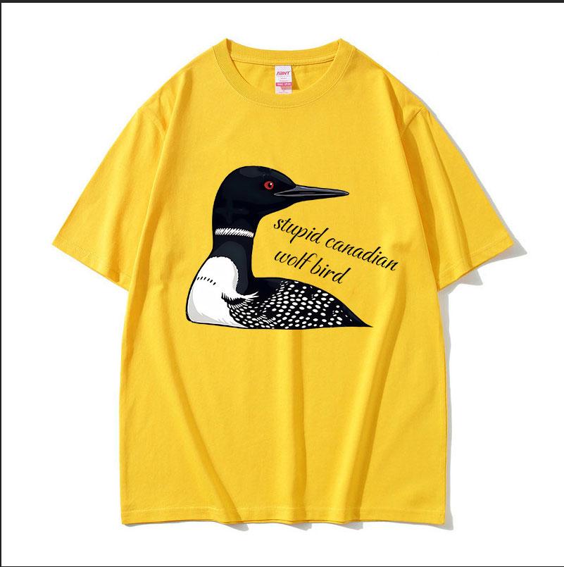 Dummer Kanadischer Wolf Vogel Lustiges Meme T-Shirt Erhitzte Rivalität Filmfan Geschenk Kurzarm T-Shirts Herren Damen Freizeit Baumwoll-T-Shirt