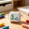 Transparent Shell Holding Tail Small Dinosaur for Apple AirPods 1 /1/1 Generation Protective Case Pro Bluetooth Headset