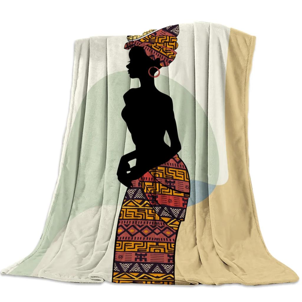 African Girl Flannel Blanket Sofa Bedspread Nap Blanket Gift Shawl Blanket Source Direct Supply