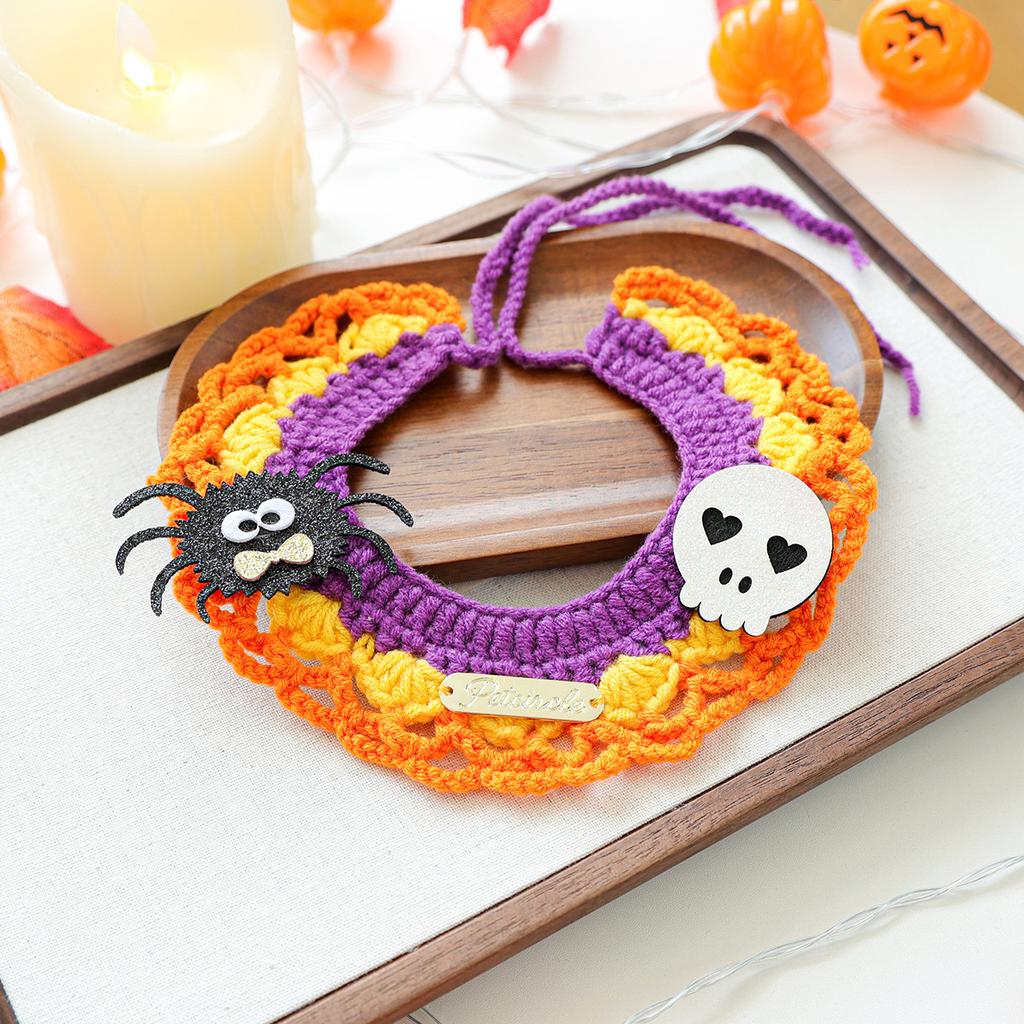 Pet Supplies Bib Hand Crocheted Snood Christmas Day Dog Cat Gold Label Saliva Towel Bib Collection