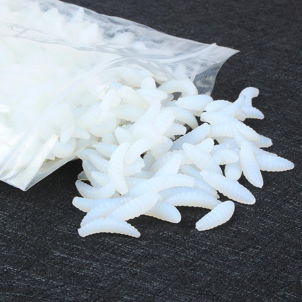 Toasis Artificial Fishing Waxworm Soft Plastic Grub Silicone Larva Wiggler Assorted Colors