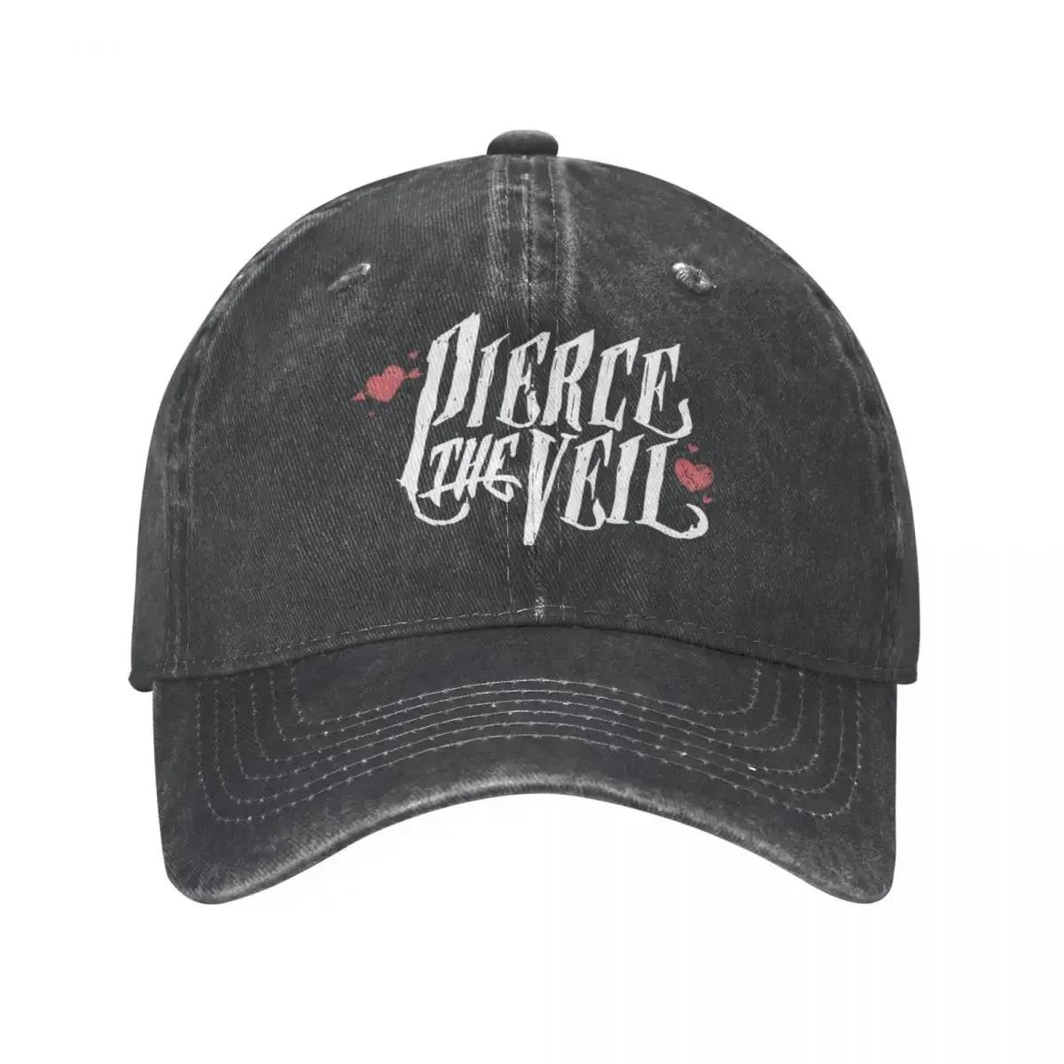 

Unique Pierce The Veil Band Logo Trucker Hats Merch Vintage Distressed Denim Pop Rock Casquette Hat For for Men Women Adjustable One Size