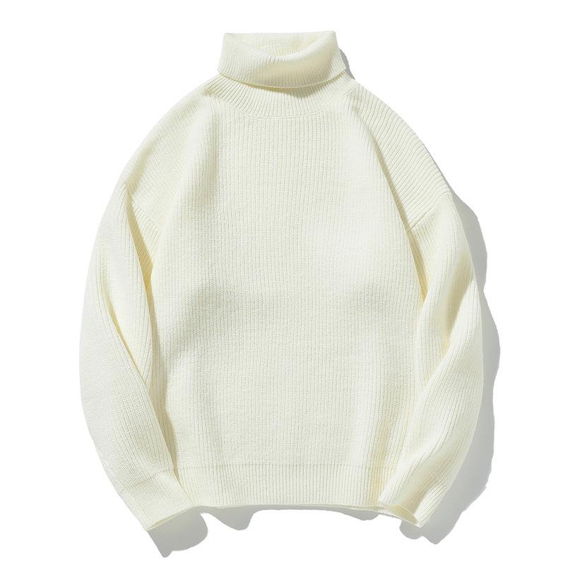Retro Chunky Knit High Neck Sweater - Cozy Autumn/Winter Loose Fit