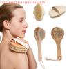 1 ks Exfoliační dřevěný masážní sprchový kartáč na tělo z přírodních štětin, koupelový kartáč, měkký kartáč do koupelny pro ženy a muže, kartáč pro péči o pleť