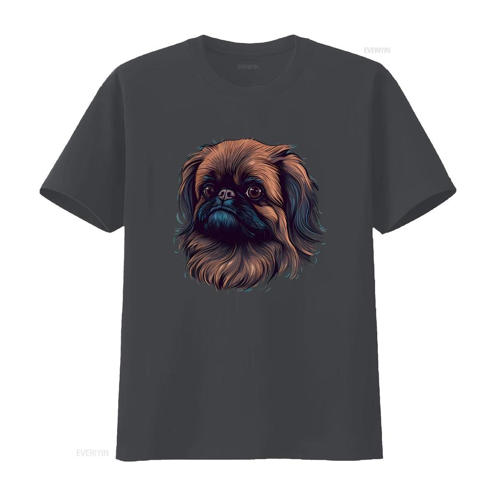 Pekingese T Shirt Lion Dog Mom Dad Owner  Vintage Washed Streetwear Comfortable Breathable Slightly Homme Stylish