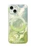 Gradual Change Wave Light Wrinkle Magnetic Suction Bracket Is Suitable for Apple 15promax Mobile Phone Case iPhone14 Smudge 13 Anti-drop