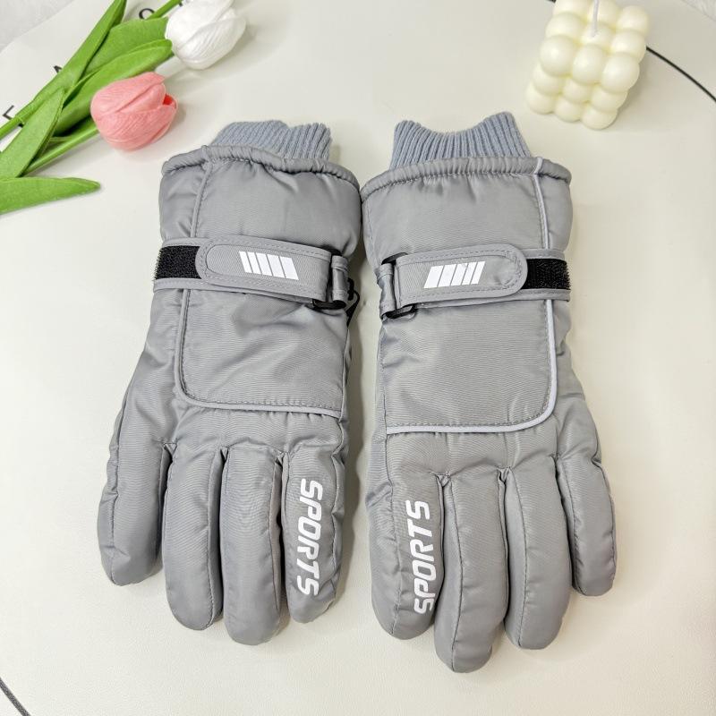 Customized Polyester Ski Mittens Built Wrist Support Shock Absorption Waterproof Split Finger Light Snowboarding