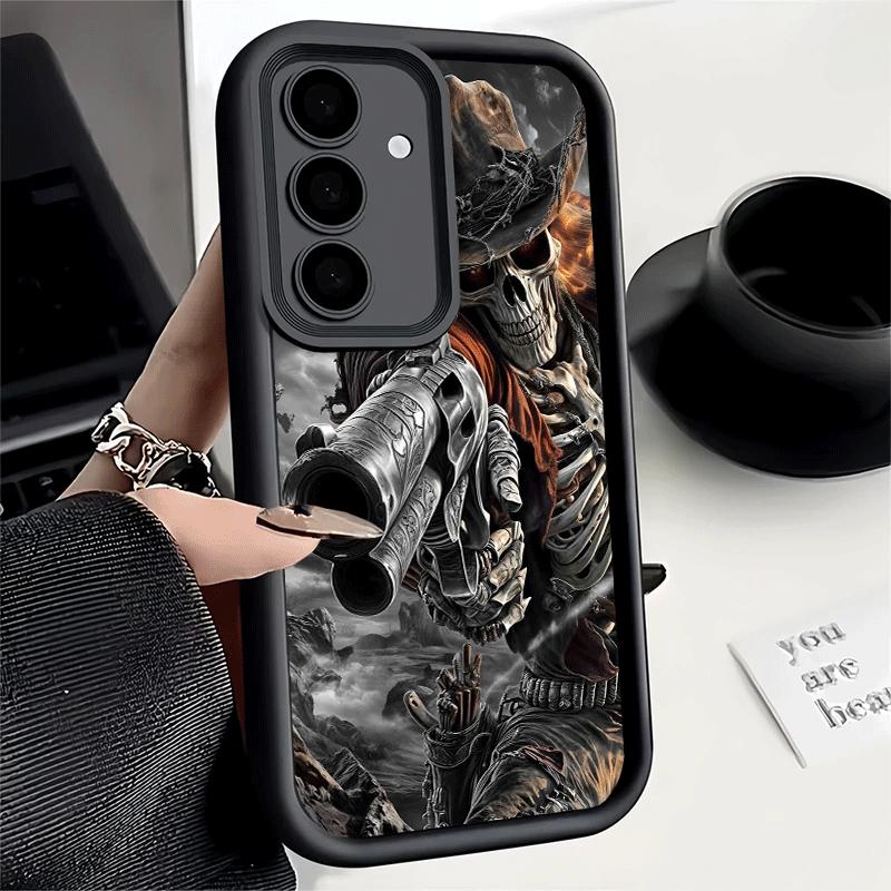 Handyhülle für Samsung Galaxy A17 A16 A15 A14 A13 Sensenmann Totenkopf Skelett Pistole A56 A36 A26 A55 A35 A25 A54 A34 A24 A53 A33 A23 A07