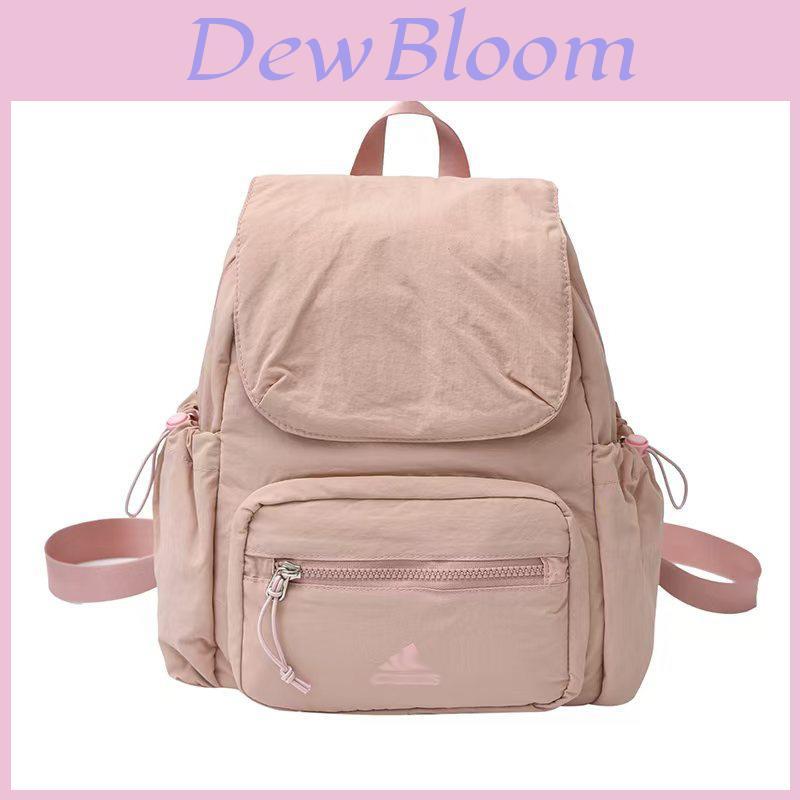 Nylon Travel Solid Color Backpack For Students With Laptop Sleeve For Casual Use