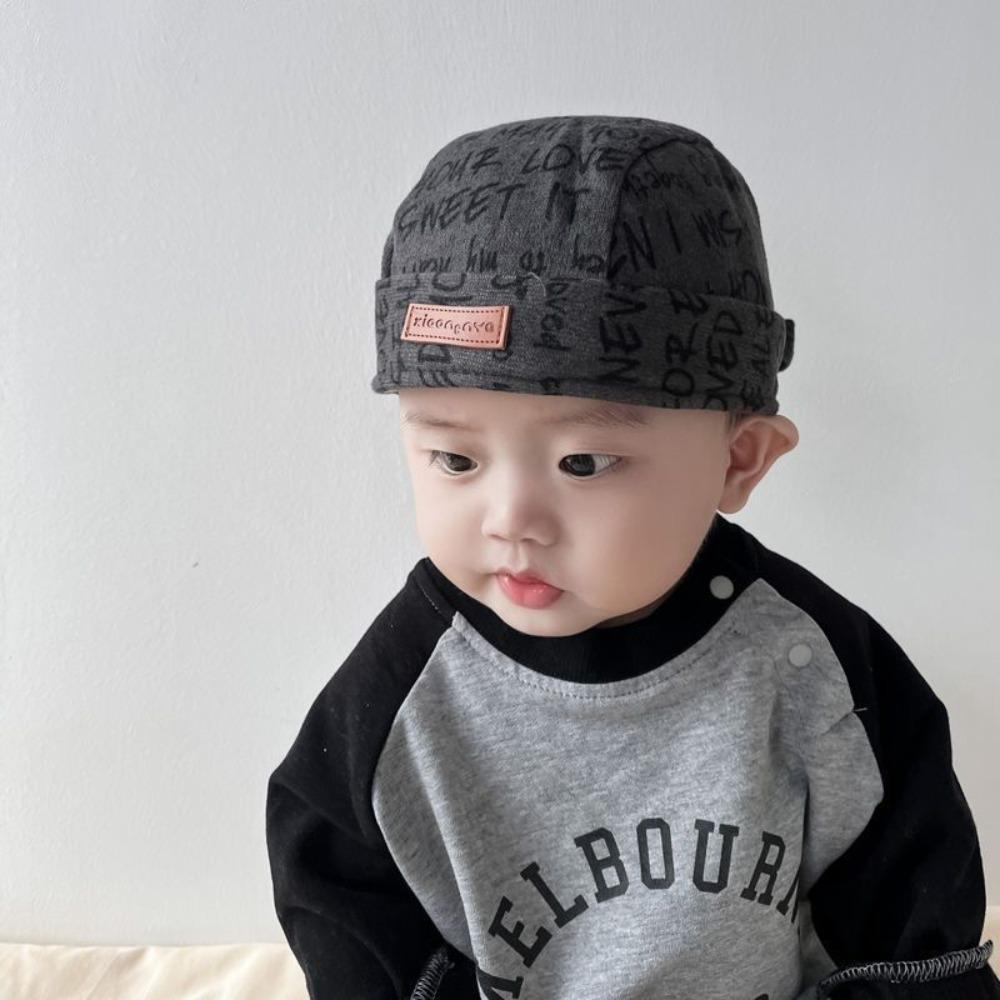 Letter Print Baby Pirate Hat Adjustable Tie Back Toddler Bandana Hat Spring Autumn