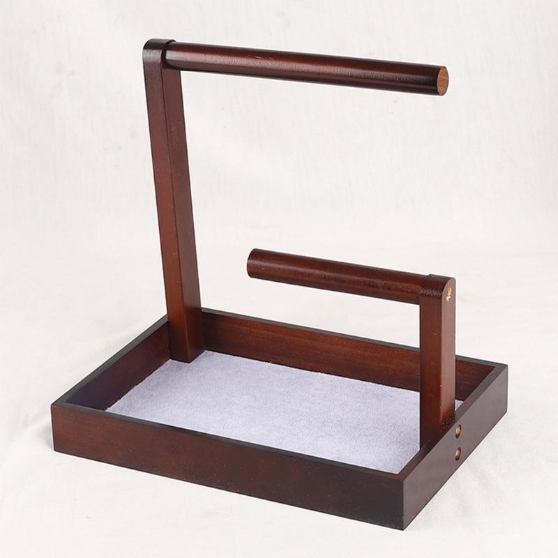 Multifuntional Wood Bracelet Display Stand Necklace Display Holder Necklace Stand Bracelet Organizer Wood Texture