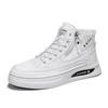 High-top velvet men's shoes autumn 2 new little white shoes side zipper men's winter warm and casual