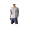 Anta Running Series Solid Color Crew Neck Long Sleeve T-Shirt Men Tops Pigeon-Gray 952435405-3