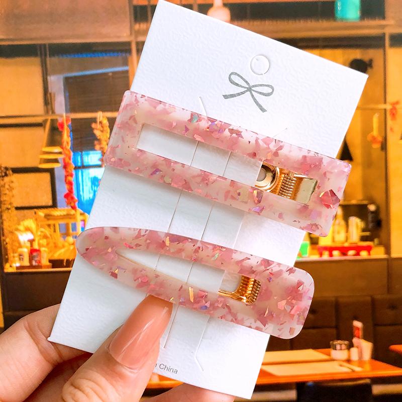 2pcs/ Set Korean Sequins Acetate Hair Clip Hairpins For Women Accessories Jewelry Femme Barrettes Hairgrip Girls Headwear