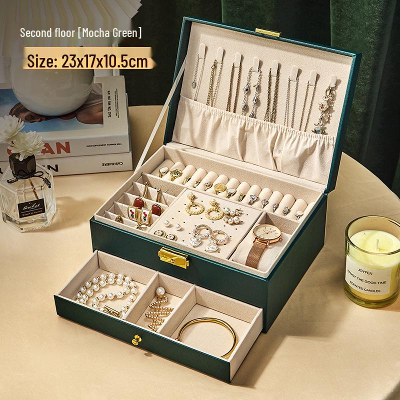 Three-Layer Acrylic Jewelry Box with Anti-Oxidation and Large Capacity Storage for Rings