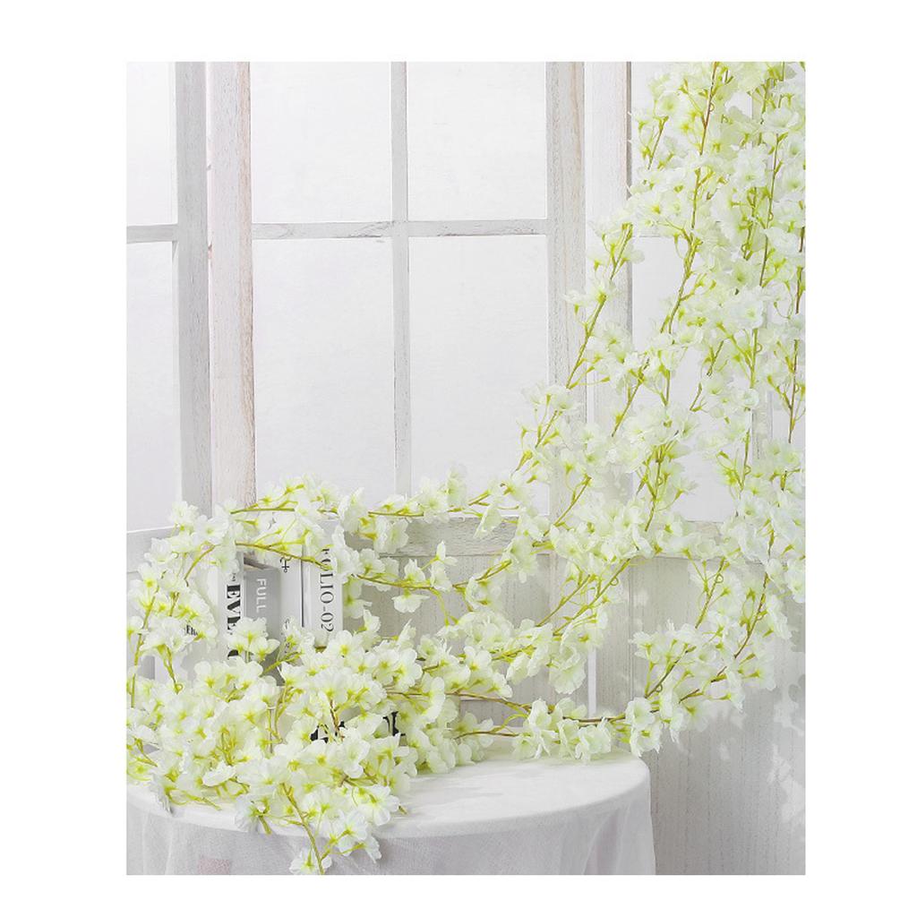 Artificial Flower Rattan Single 1.8m 135pcs Flowers Head Vivid Decorative Silk Plastic Hanging Fake