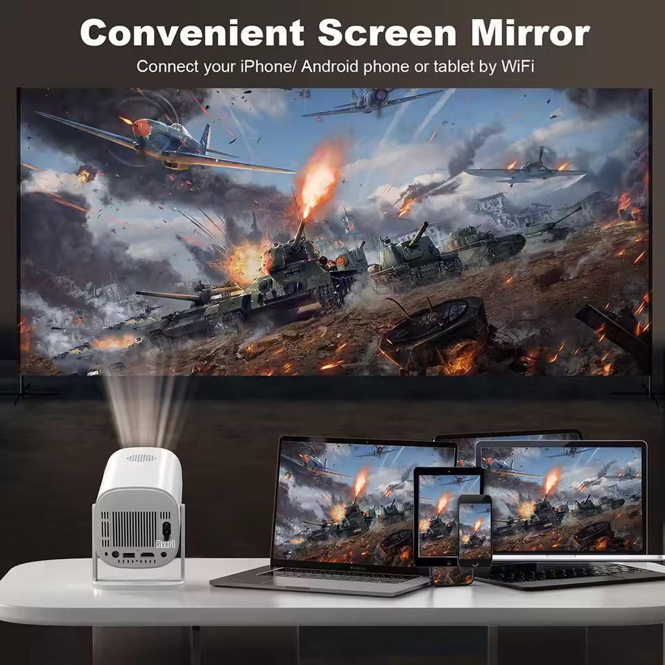 P30 Portable 720P Android Bluetooth Projector with Ultra Clear Image and 4K Support, WiFi Enabled.