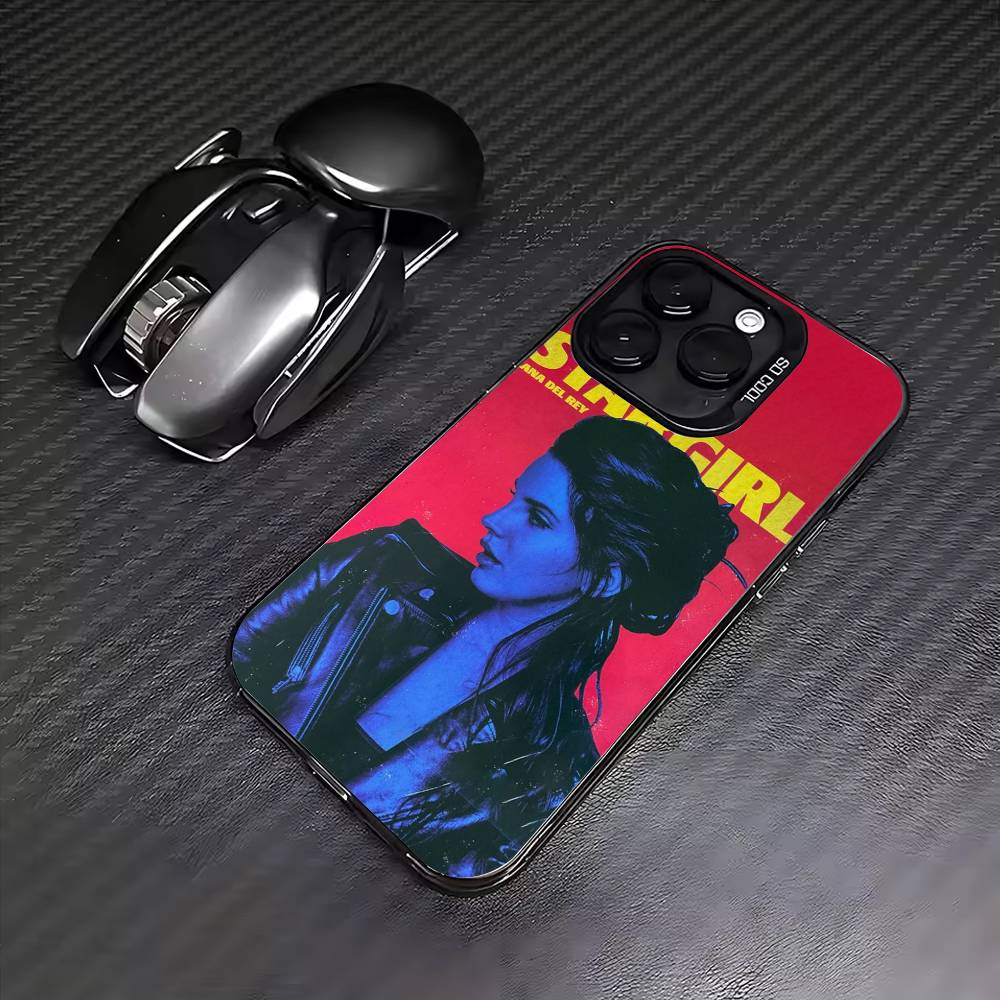 L-Lana del rey Singer  Phone Case For iPhone17,16,15,14,13,12,11 Plus,Pro Max Colored Silver Plated Inside Cover