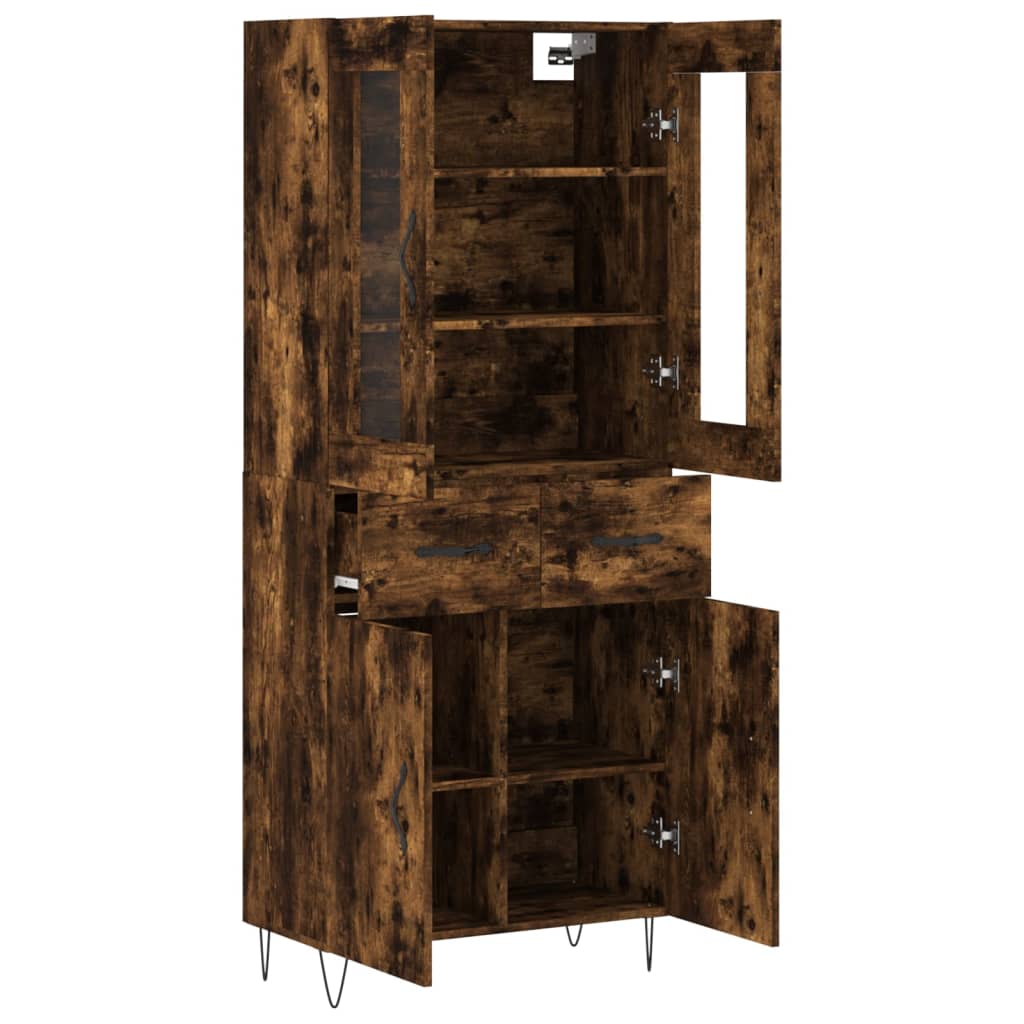 Cabinet Smoked Oak 69.5x34x180 Cm Engineered Wood
