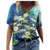 3XL Oversized Women T Shirts Summer 2021 New Casual Short Sleeve Loose Large Size Tops Ladies Landscape 3D Floral Print Tee Top