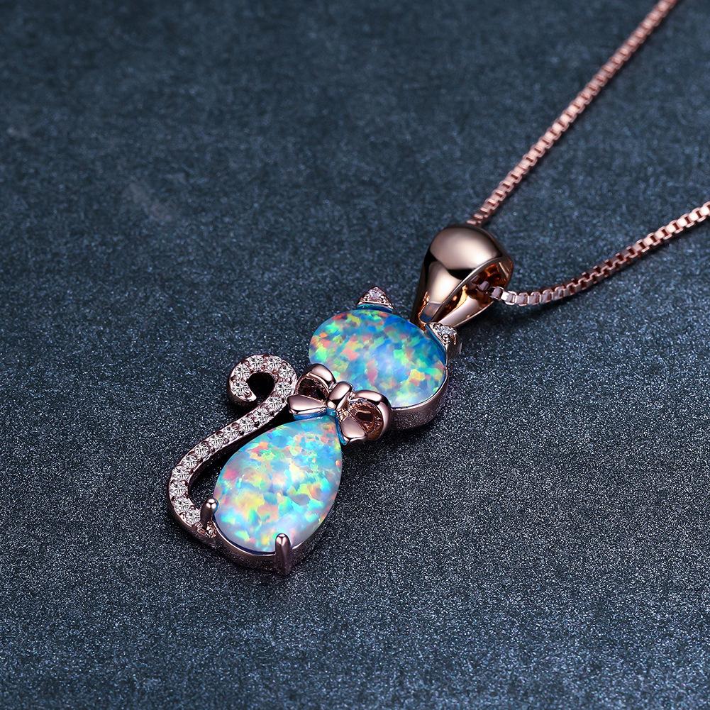 Original Jewelry White Diamond Cat Bow Necklace Rococo Style Womens Collarbone Chain