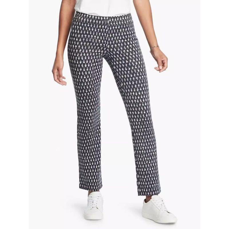 

Four-Sided Stretch Houndstooth Print Fashion High Waist Casual Pants Black printed apricot white houndstooth XXL