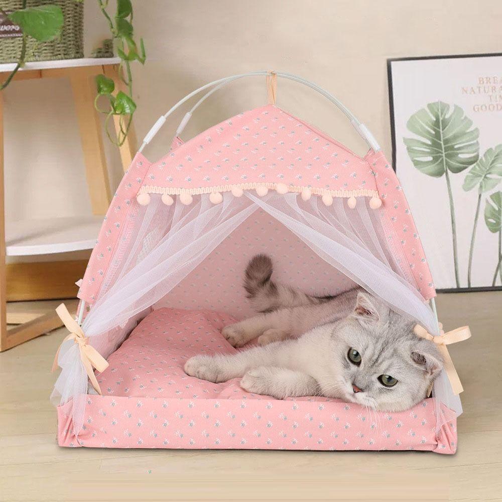 Mosquito Prevention Cat Dog Bed Kennel Semi Enclosed Cat Villa Foldable Pet Tent  Rabbits