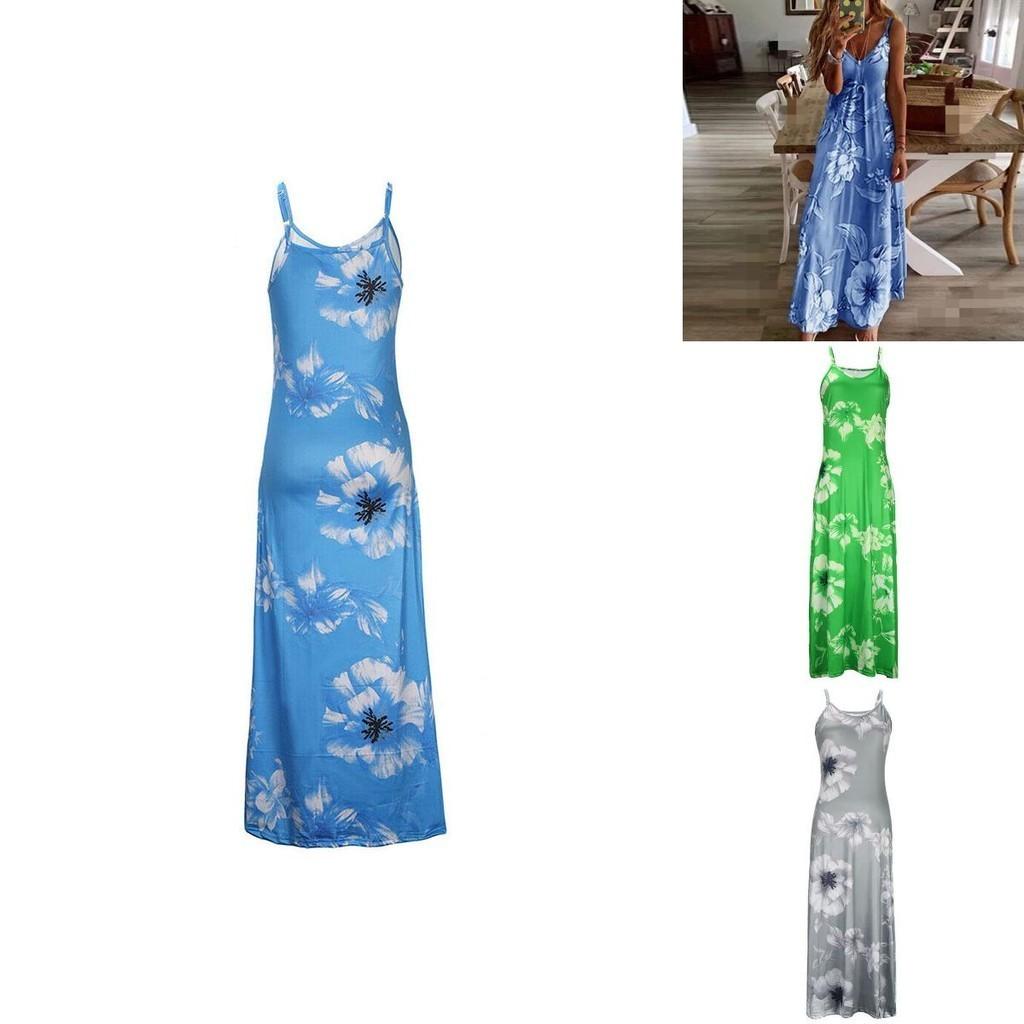 Women's Oversized Floral Printed Sleeveless Maxi Dress For Summer Holidays