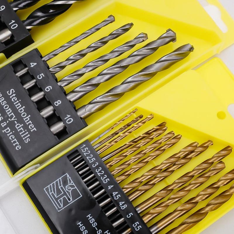 Twist Drill Bits Set High Speed Steel Drill Bit For Woodworking Plastic Tile Concrete Drilling Hole Electric Tool Accessories