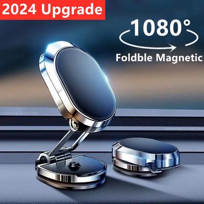 Universal Car Magnetic Phone Holder Folding Strong Magnet Mount Mobile Phone Metal Stand GPS Support for IPhone Samsung Xiaomi