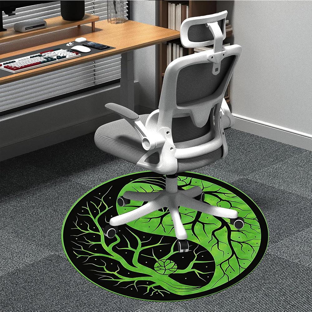

1 шт. Круглый ковер Yin Yang Tree для офиса, комнатный коврик, подходящий для офиса, под офисные стулья, спальни, гостиной, домашнего декора 205 80cm by 80cm