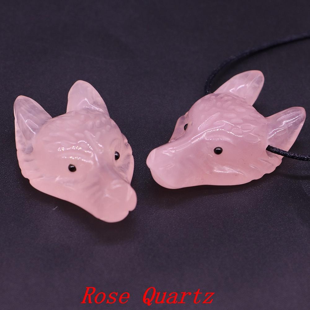Testa di Lupo in Pietra Naturale da 1,5" Cristallo Curativo Reiki Animale Scolpito a Mano Statuetta Decorazione in Pietra Preziosa Fai da Te Accessori per Gioielli Regali