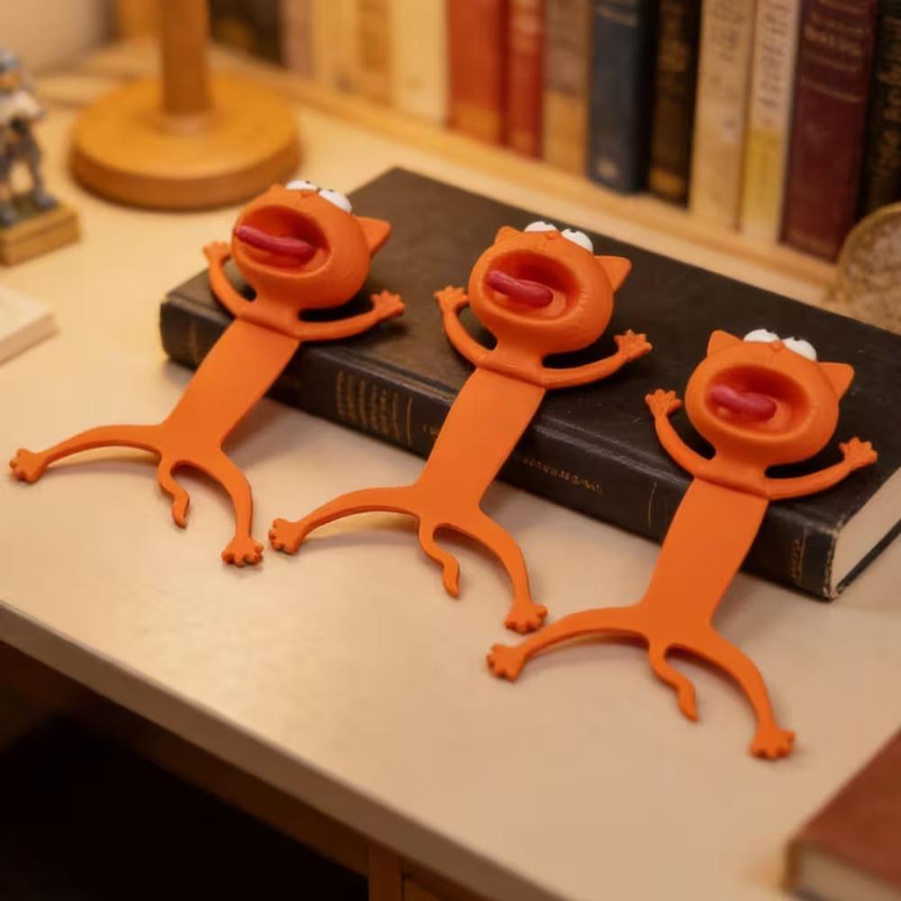 Lifelike Bookmark Cute Funny Cat Bookmark Funny 3D Bookmark School Supplies
