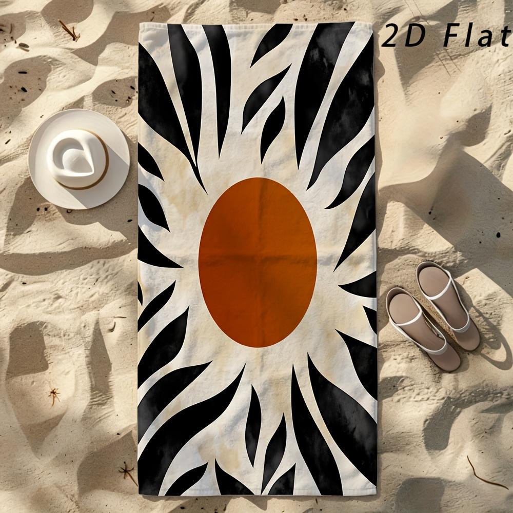 Minimalist Abstract Sun Microfiber Beach Towel Sandproof Waterproof Bath Towel Large Pool Blanket Summer Vacation