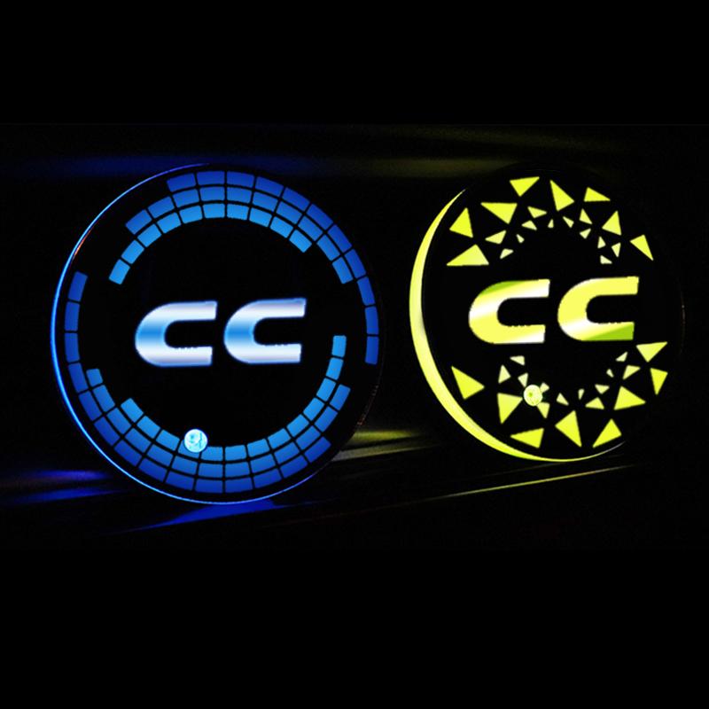 2026 Hot For Volkswagen VW Car LED Luminous Water Cup Holder Mat For Volkswagen VW CC Golf 5 6 7 8 GTI MK6 Passat Jetta Tiguan P