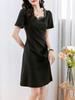 Nanyou French-Style Diamond Waist Slimming Luxury Dress