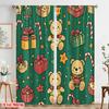 Plane Printing Curtains Christmas Bears Festive Gifts Versatile Polyester Without Rod Art Deco Curtain Set Of 2 Contemporary Made Washable