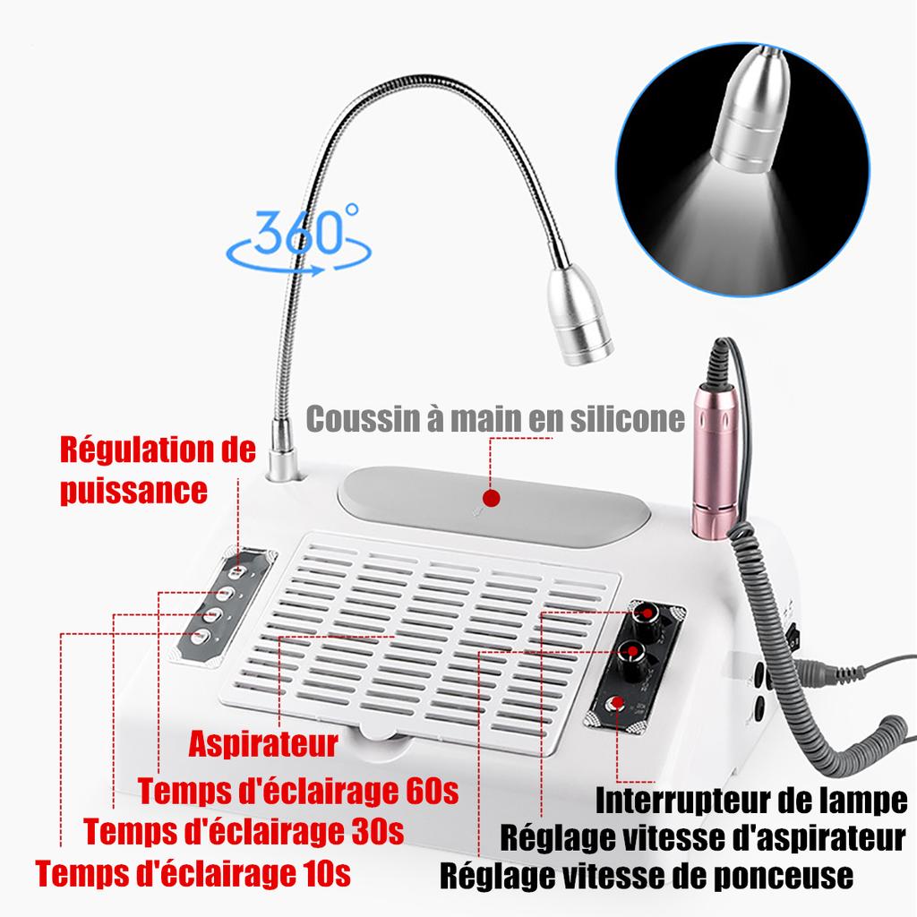 1PC 5in1 Nail Machine Polisher Vacuum Cleaner Multi-purpose Phototherapy Machine 60W UV LED Nail Lamp Professional Nail Tool