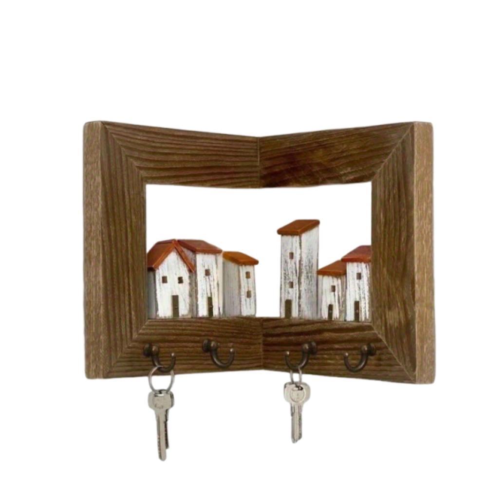 Wall-mounted Key Hook Rack Rural Style Sundries Storage Holder Housewarming Gift